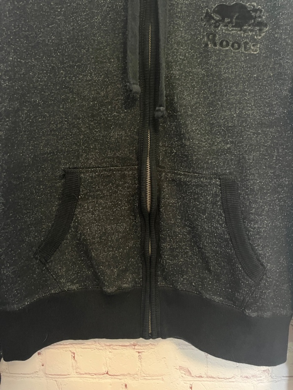 Roots Canada Heathered Black Full Zip Hoodie - Picture 3 of 12